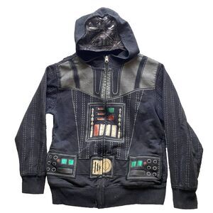 Star Wars Sweatshirt Youth Medium Black Darth Vader Full‎ Zip Hoodie Boys